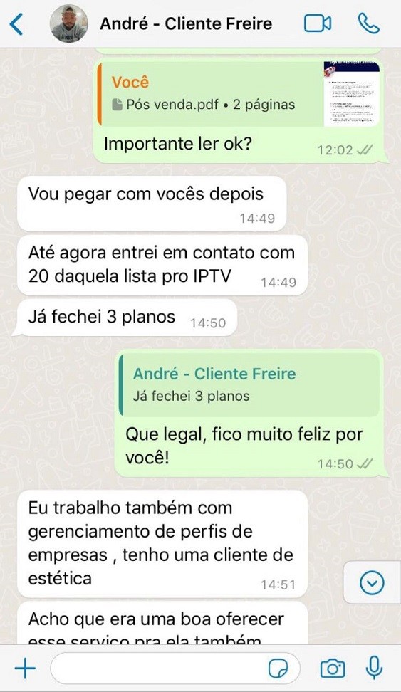 Print do resultado do André